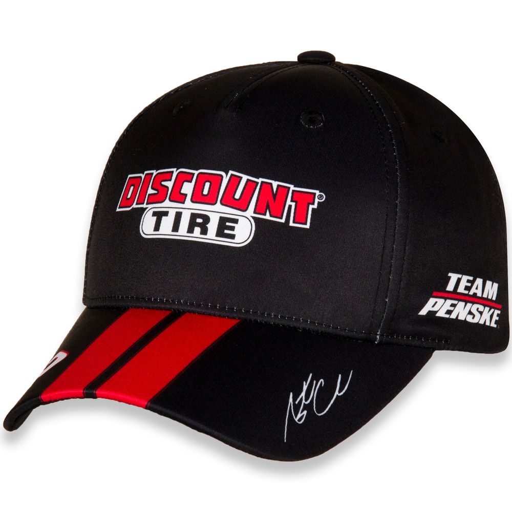 Men's Team Penske Black/Red Austin Cindric Discount Tire Uniform Adjustable Hat