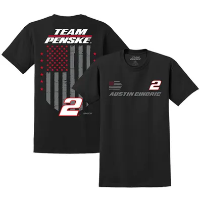Austin Cindric Team Penske 2023 #2 American Flag T-Shirt - Black