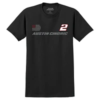 Men's Team Penske Black Austin Cindric 2023 #2 American Flag T-Shirt