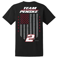 Men's Team Penske Black Austin Cindric 2023 #2 American Flag T-Shirt