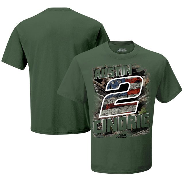 T-shirt patriotique Team Penske Olive Austin Cindric Camo pour hommes