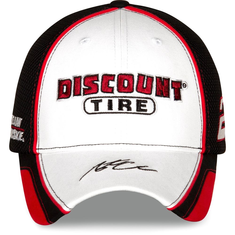 Men's Team Penske White/Black Austin Cindric Discount Tire Element Mesh Adjustable Hat