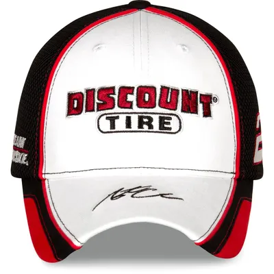 Austin Cindric Team Penske Discount Tire Element Mesh Adjustable Hat - White/Black