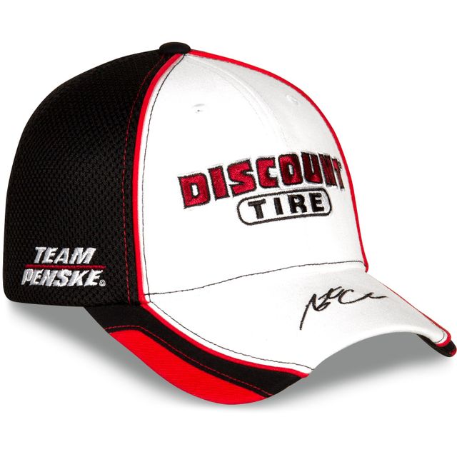 Casquette ajustable Team Penske Austin Cindric Discount Tire Element en maille pour hommes, blanc/noir