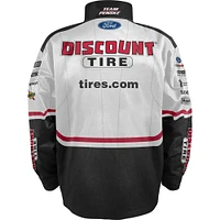 Team Penske Homme Blanc/Noir Austin Cindric Discount Tire Nylon Uniform Full-Snap Jacket