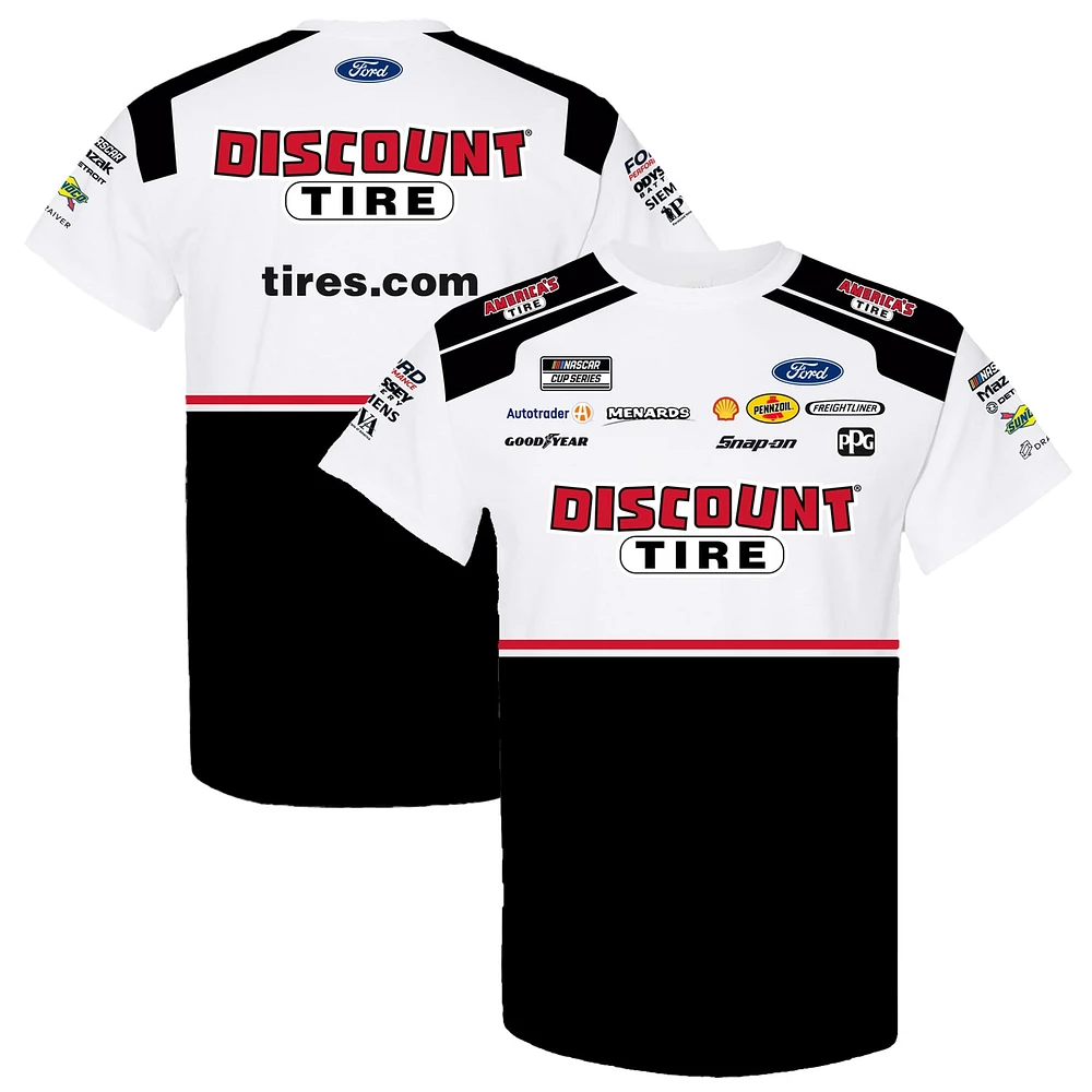 T-shirt uniforme Team Penske pour hommes, blanc/noir, Austin Cindric Discount Tires