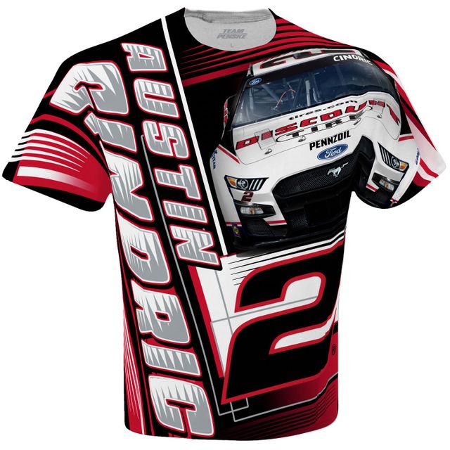 T-shirt Team Penske Austin Cindric Discount Tire Sublimated Dynamic Total Print pour hommes, blanc