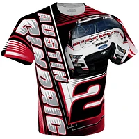 Men's Team Penske White Austin Cindric Discount Tire Sublimated Dynamic Total Print T-Shirt