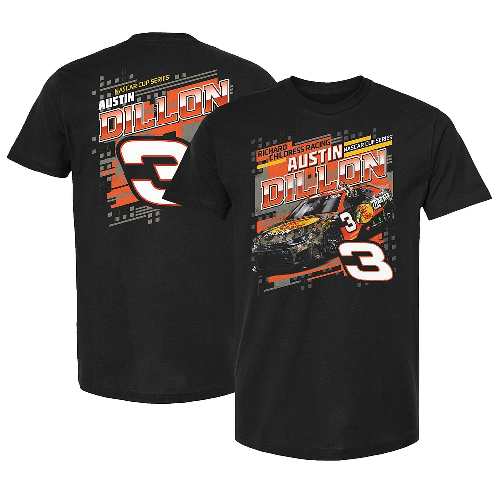 T-shirt noir Austin Dillon Bass Pro Shops Draft pour hommes de la collection Richard Childress Racing Team