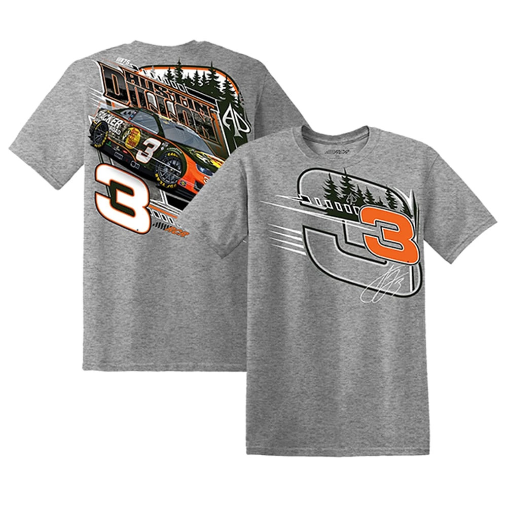 Men's Richard Childress Racing Team Collection Heather Gray Austin Dillon 2023 #3 Bass Pro Shops T-Shirt