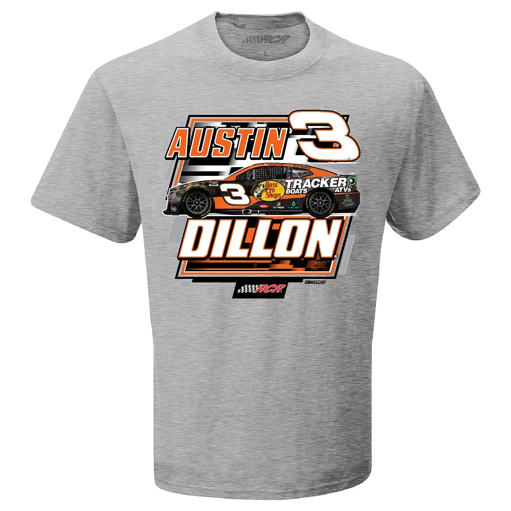 Men's Richard Childress Racing Team Collection  Heather Gray Austin Dillon Bass Pro Shops Rival T-Shirt