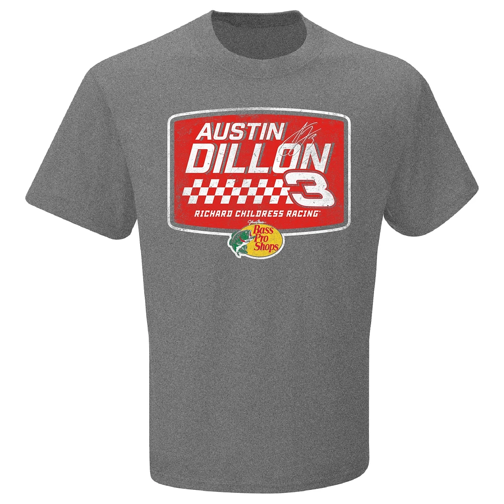 Men's Richard Childress Racing Team Collection Heather Gray Austin Dillon Vintage T-Shirt