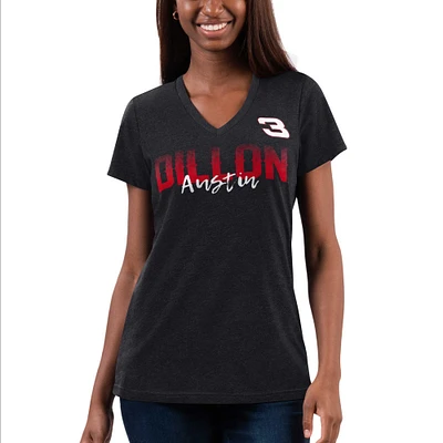 Women's G-III 4Her by Carl Banks Black Austin Dillon Snap V-Neck T-Shirt