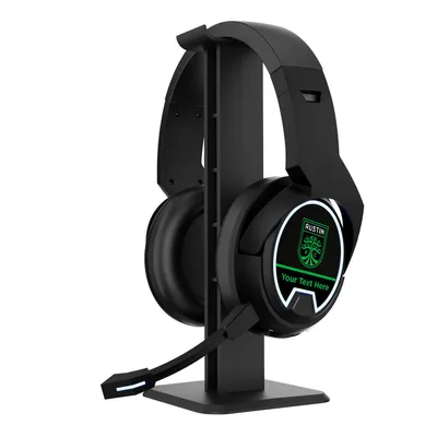 Austin FC Personalized Stripe Wireless Gaming Bluetooth Headphones & Stand