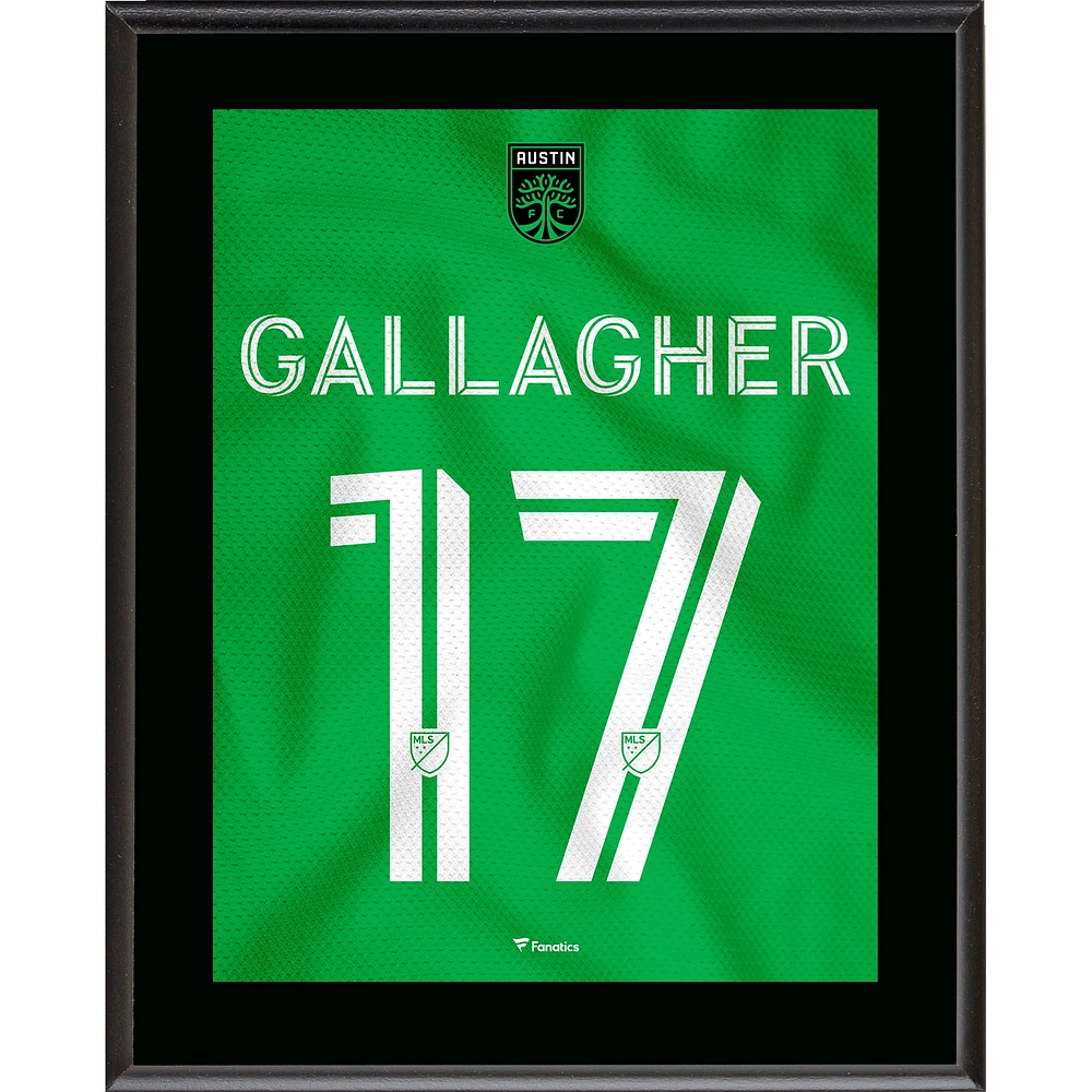 Jon Gallagher Austin FC 10.5" x 13" Las Voces Jersey Style Number 17 Sublimated Plaque