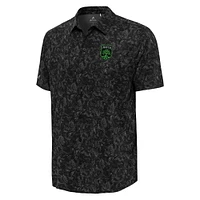 Men's Antigua  Black Austin FC Lush Woven Button-Up Top