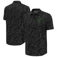 Men's Antigua  Black Austin FC Lush Woven Button-Up Top