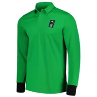 Men's adidas 2023 Player Green Austin FC Travel Long Sleeve Polo