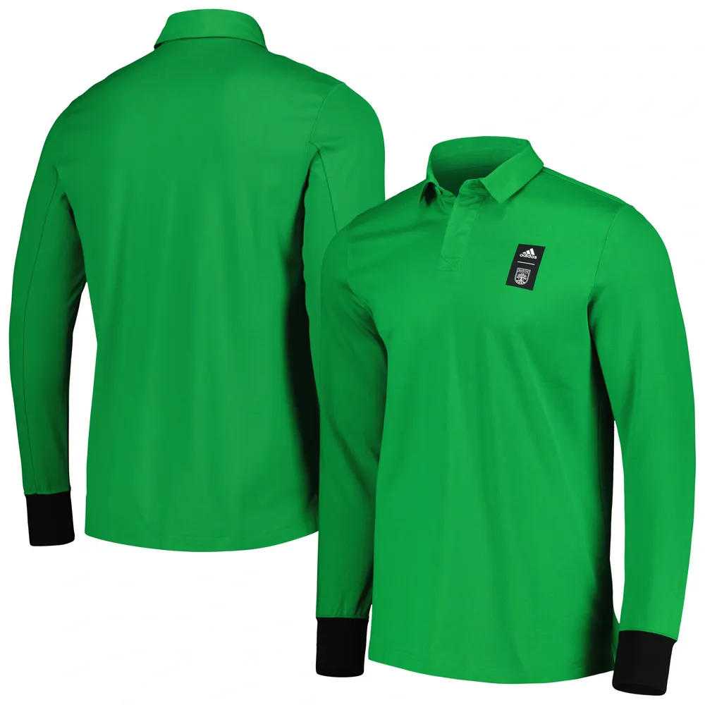 Polo à manches longues de voyage adidas 2023 Player vert Austin FC pour hommes