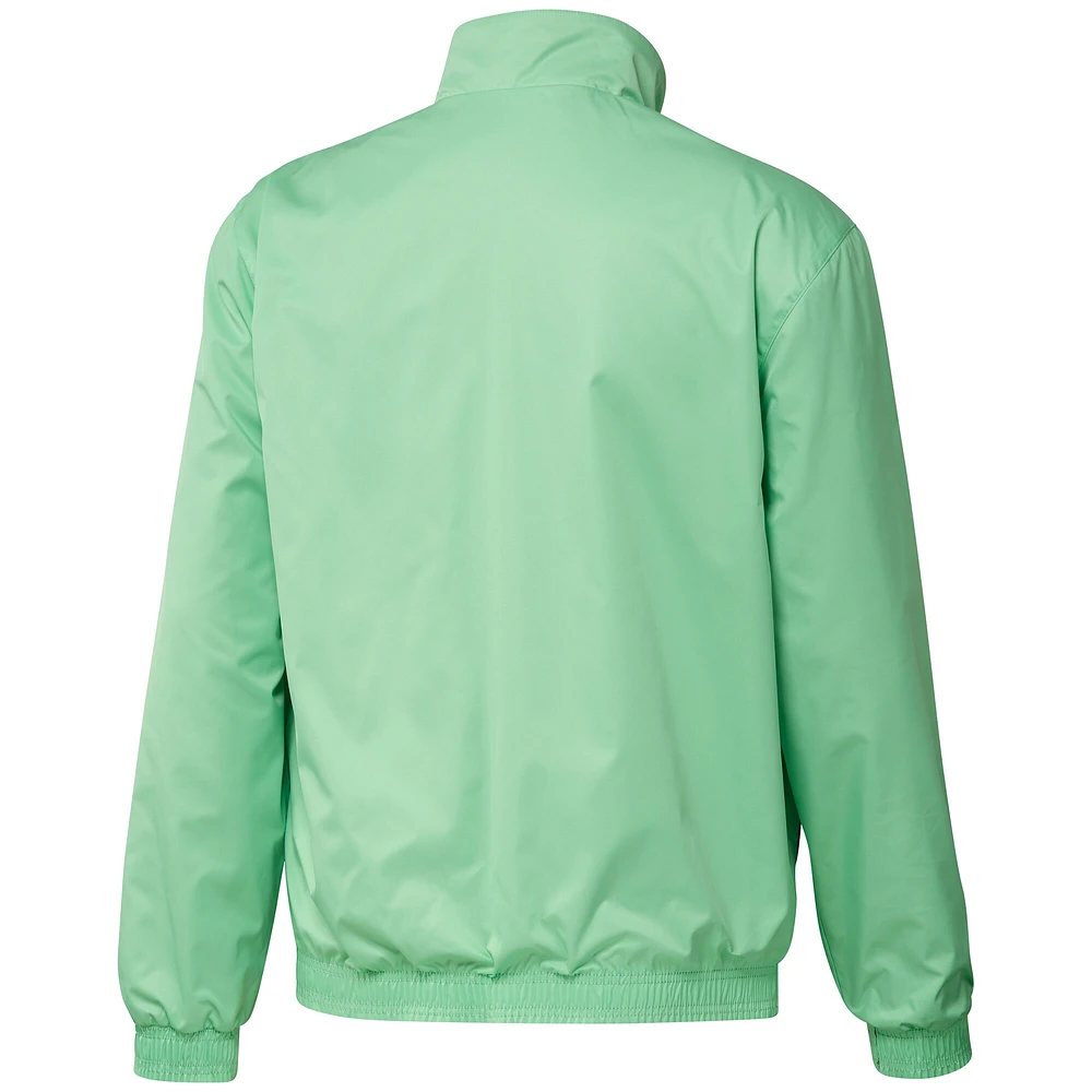 Veste d'équipe réversible à fermeture éclair intégrale Austin FC 2023 On-Field Anthem pour homme adidas noir/vert