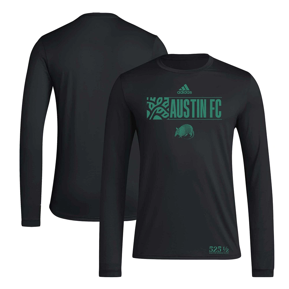 Men's adidas Black Austin FC 2024 Jersey Hook AEROREADY Long Sleeve T-Shirt