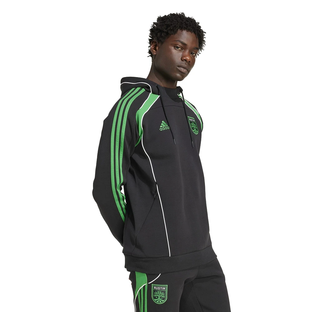 Men's adidas Black Austin FC 2025 Travel Pullover Hoodie