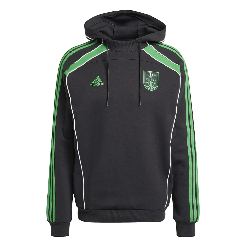 Men's adidas Black Austin FC 2025 Travel Pullover Hoodie