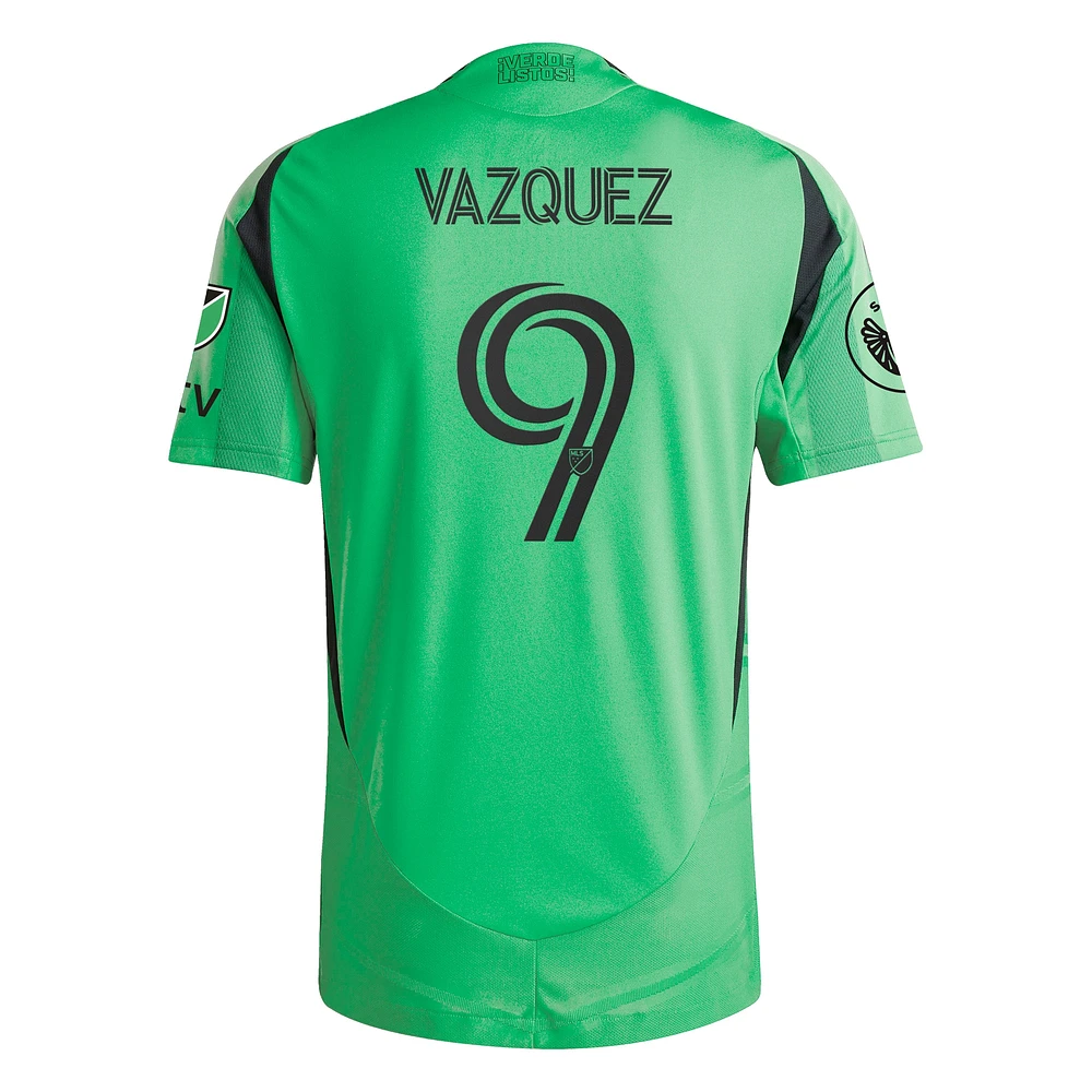 Men's adidas Brandon Vazquez Green Austin FC 2025 The Heartbeat Kit Authentic Player Jersey