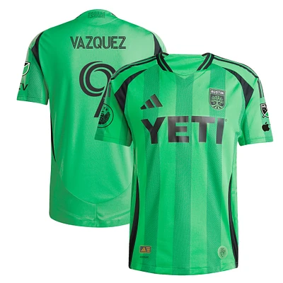 Men's adidas Brandon Vazquez Green Austin FC 2025 The Heartbeat Kit Authentic Player Jersey