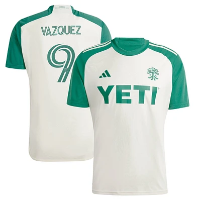 Men's adidas Brandon Vazquez Tan Austin FC 2024 The Armadillo Kit Replica Player Jersey