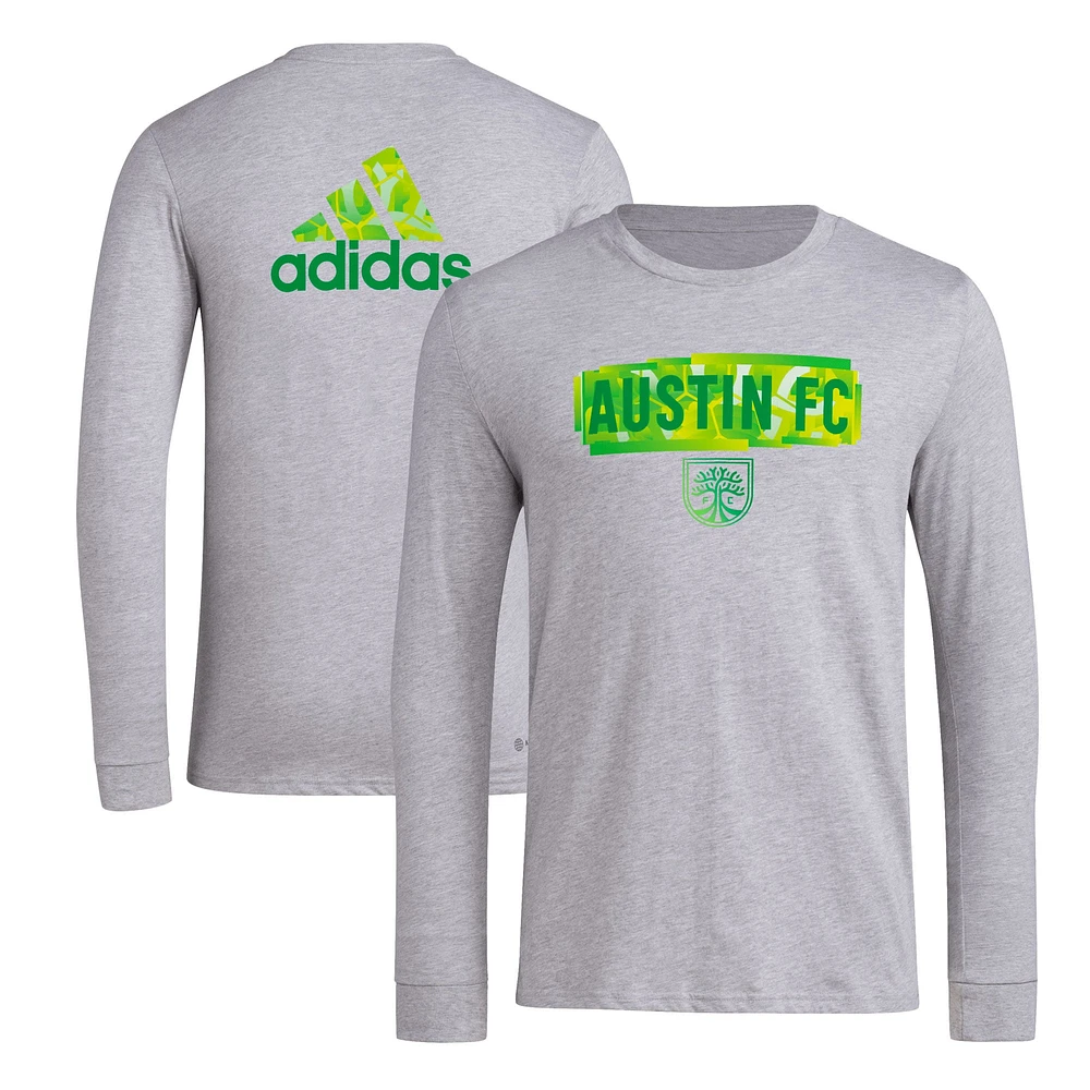 T-shirt à manches longues adidas Austin FC Local Pop AEROREADY pour hommes, gris