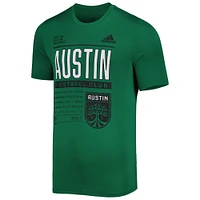 T-shirt Adidas Austin FC Club DNA Performance pour homme vert