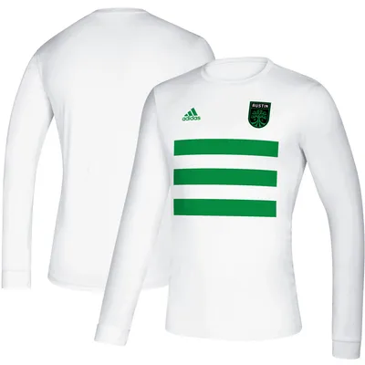 Austin FC adidas Three Stripe Life Pitch AEROREADY Long Sleeve T-Shirt - White