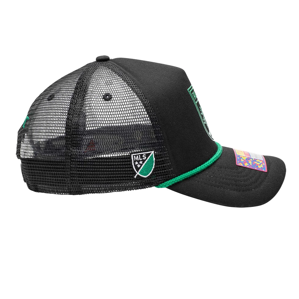 Casquette réglable noire Austin FC Atmosphere Trucker pour homme