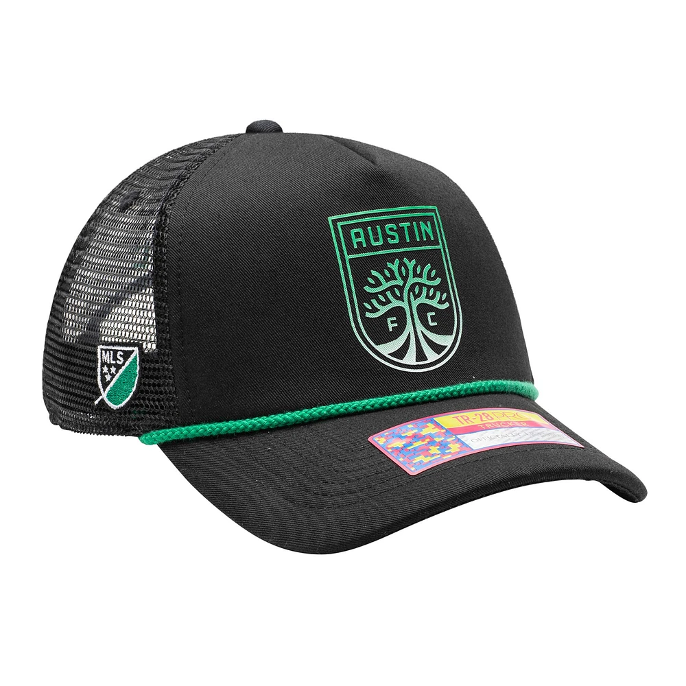 Casquette réglable noire Austin FC Atmosphere Trucker pour homme