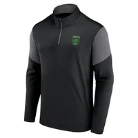 Men's Fanatics Black/Gray Austin FC Primary Logo Quarter-Zip Top