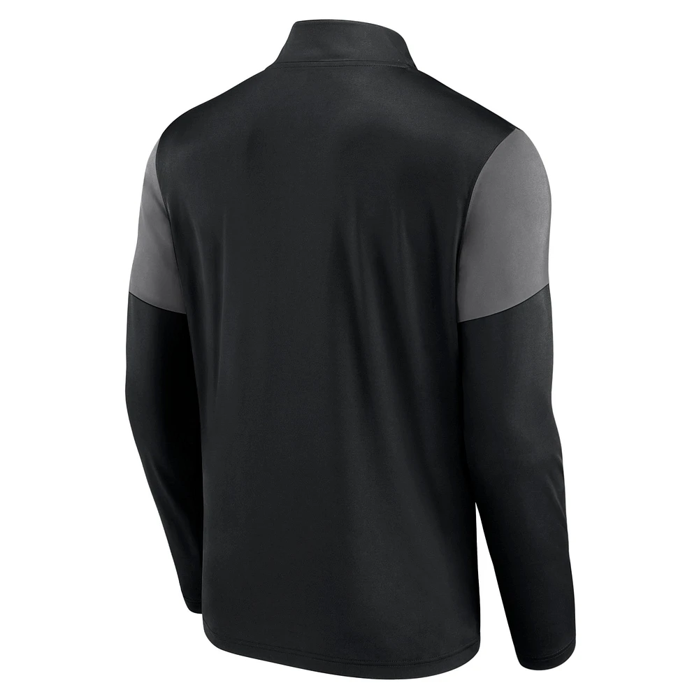 Men's Fanatics Black/Gray Austin FC Primary Logo Quarter-Zip Top