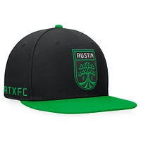 Casquette Snapback Austin FC Downtown noir/vert de marque Fanatics pour hommes