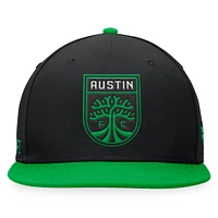 Casquette Snapback Austin FC Downtown noir/vert de marque Fanatics pour hommes