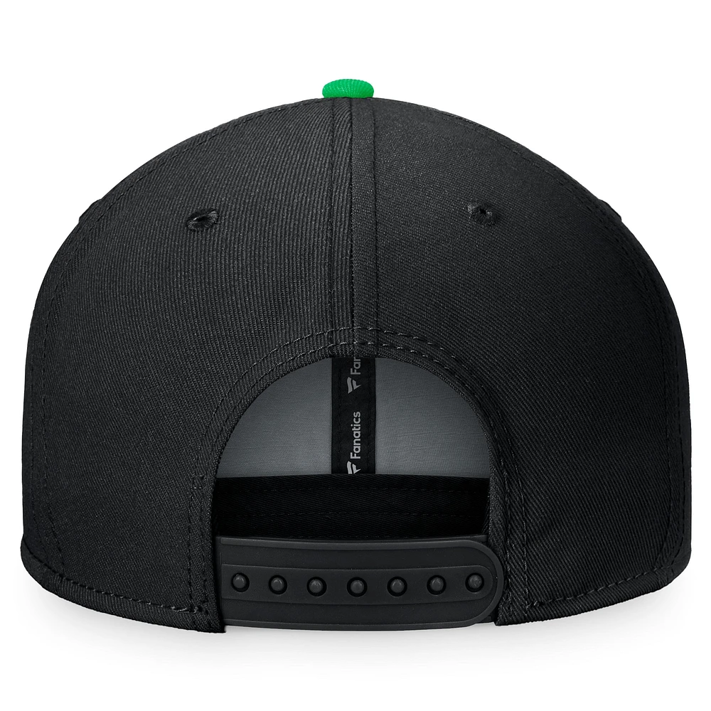 Casquette Snapback Austin FC Downtown noir/vert de marque Fanatics pour hommes