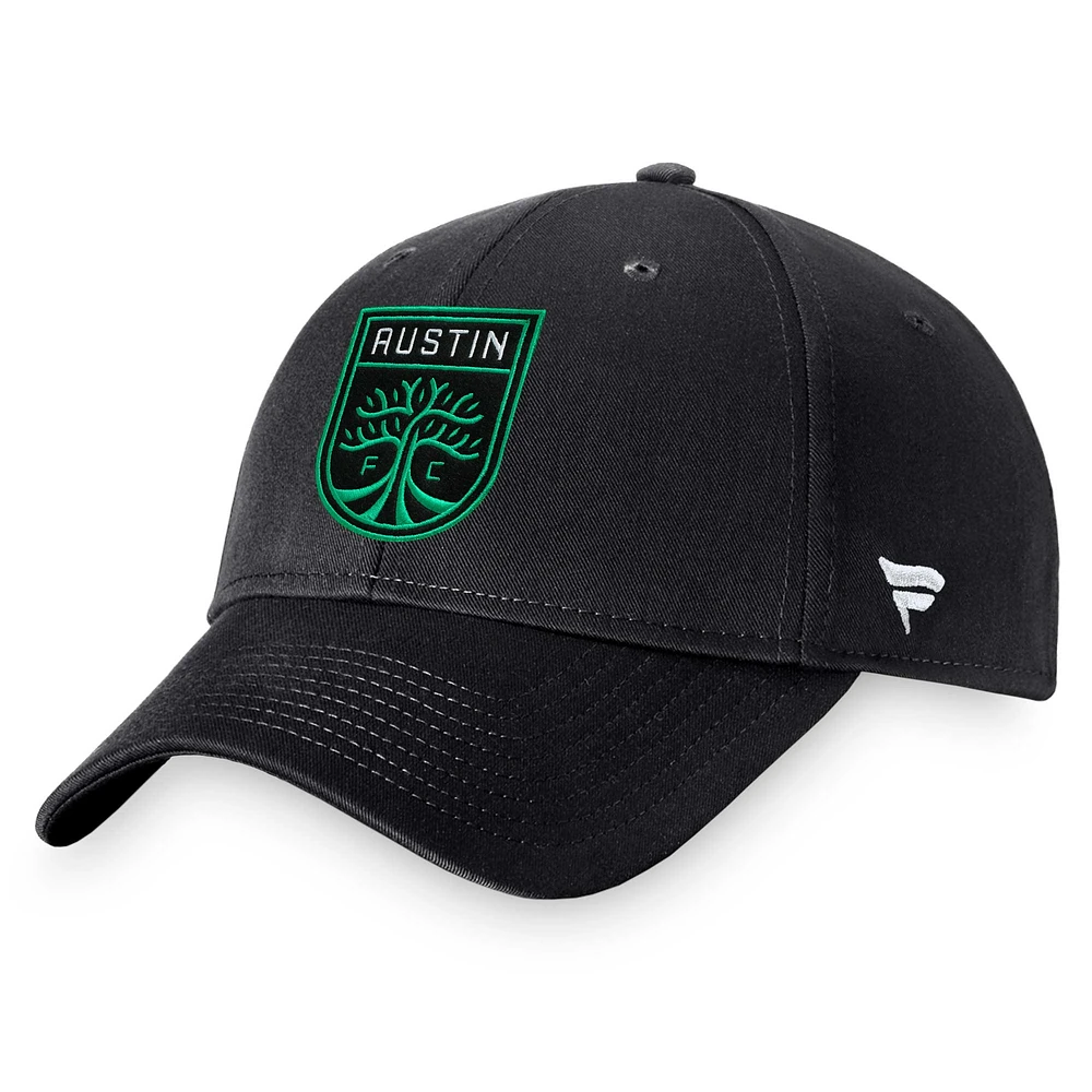 Casquette réglable noire Austin FC Alpha de marque Fanatics pour hommes