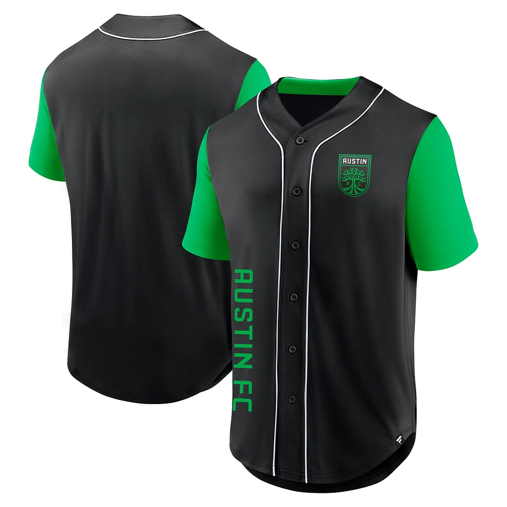 Men's Fanatics Black Austin FC Balance Fashion Baseball Jersey