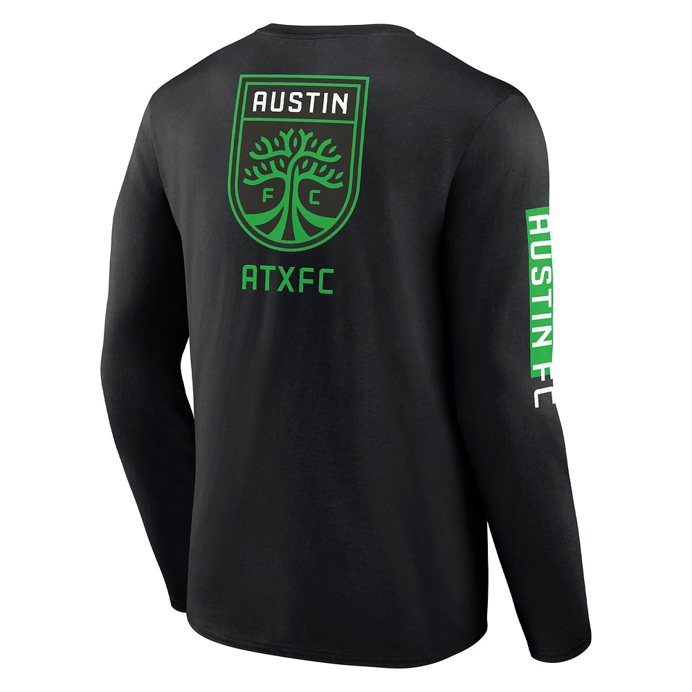 T-shirt noir à manches longues Fanatics Austin FC Constant Success pour hommes