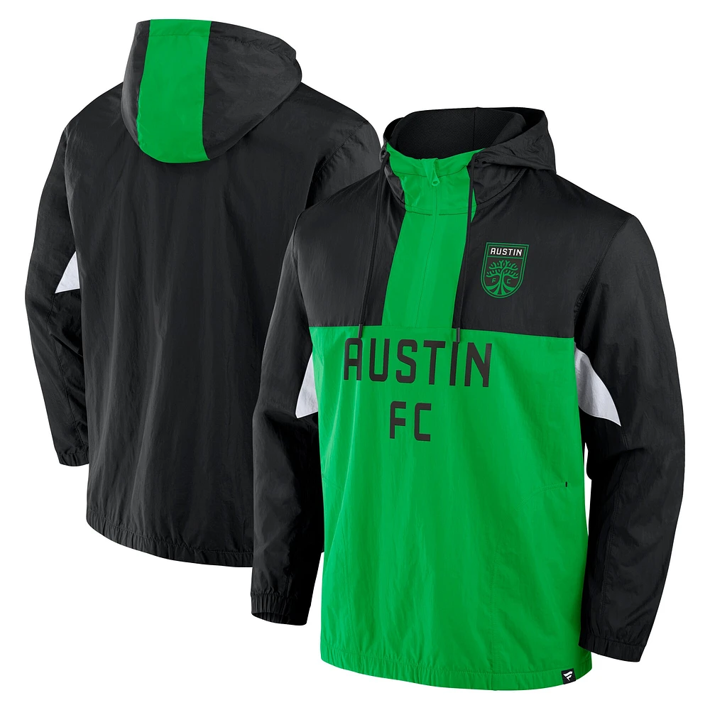 Veste à capuche tissée quart de zip Fanatics Black Austin FC Free Kick pour homme
