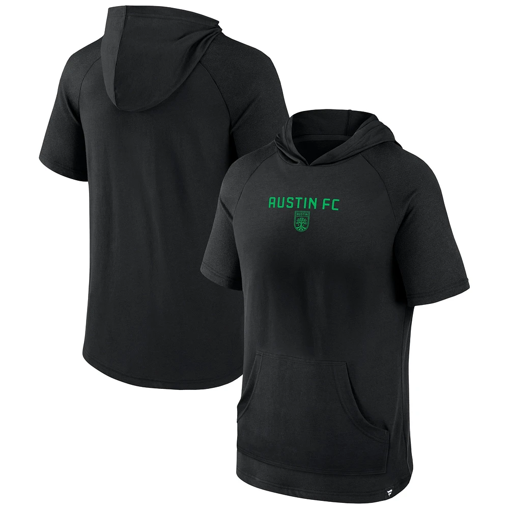 Men's Fanatics Black Austin FC Match Raglan Short Sleeve Pullover Hoodie