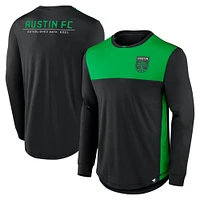 T-shirt noir à manches longues Austin FC Mid Goal de marque Fanatics pour hommes