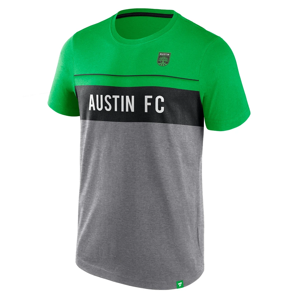 T-shirt Fanatics vert/gris Austin FC Striking Distance pour hommes