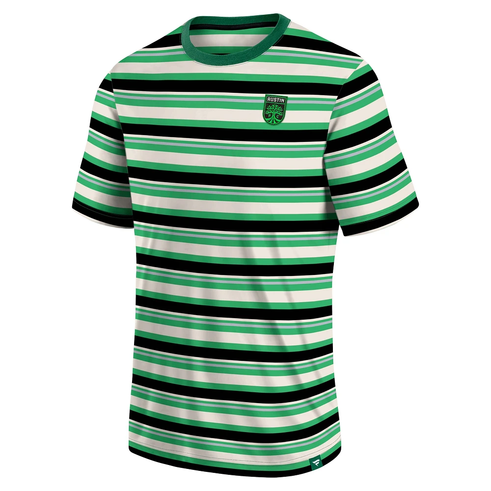 Men's Fanatics Green Austin FC Shot Clock Stripe T-Shirt