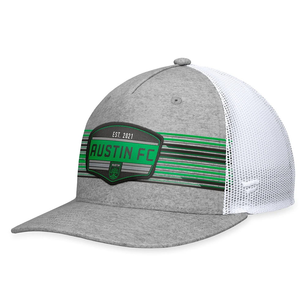 Men's Fanatics Steel Austin FC Stroke Trucker Snapback Hat