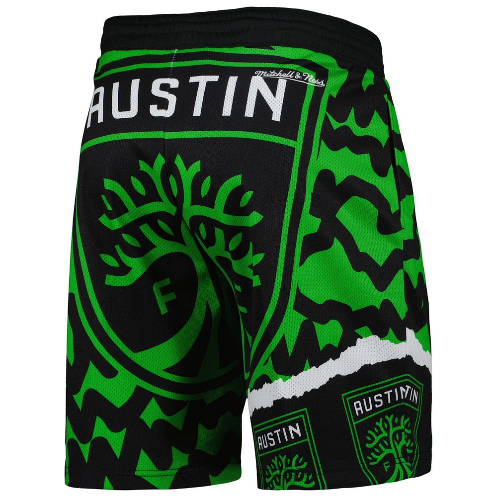 Short sublimé Austin FC Jumbotron 2.0 Mitchell & Ness noir/vert pour homme